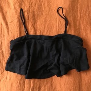Silence and Noise Spaghetti Strap Ruffle Crop Top